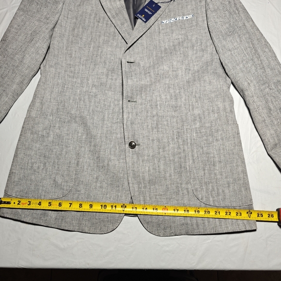 NWT Stafford Men's Classic Fit linen/Cotton blazer sport coat, Gray Size 46 LNG - Picture 10 of 16